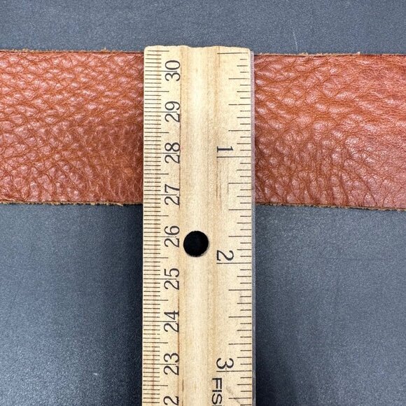 Vintage Italian Leather Womens Belt Ornate Brass Buckle Size M Fabio Corti Italy - Picture 6 of 7